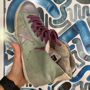 Golden Goose Mint + Purple Francy Hightop SZ 41